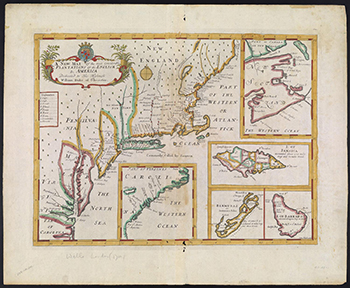 1700 Wells. A New Map of the Most Considerable Plantations of the English In America.