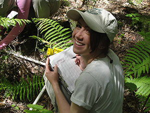 [Recording data as my research partner Kalaina is taking measurements. Photo by Jill Fusco]