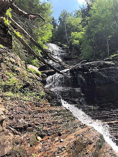 [A nearby waterfall]