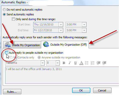 Out of Office Outlook