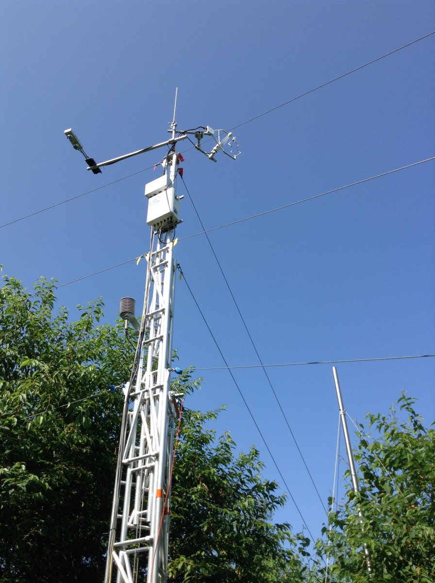 [The new eddy flux tower REU students Alayna Johnson and Josh Alaniz helped Dr. Chris Williams install at one of the research sites]