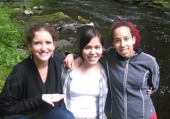 [From left to right: Maru, Lily, and Nikki. The three are enjoying the more relaxing aspects of the REU.]