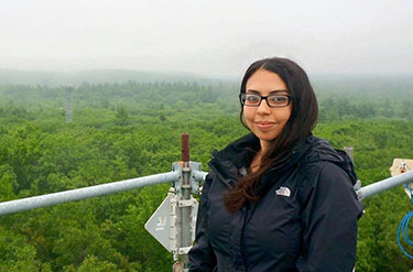 [Visiting a PhenoCam. Photo by Johnny Buck]